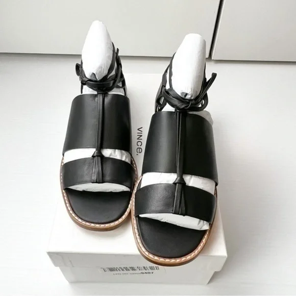 Vince womens black ankle wrap forester sandal size 7M - Picture 10 of 11